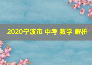 2020宁波市 中考 数学 解析